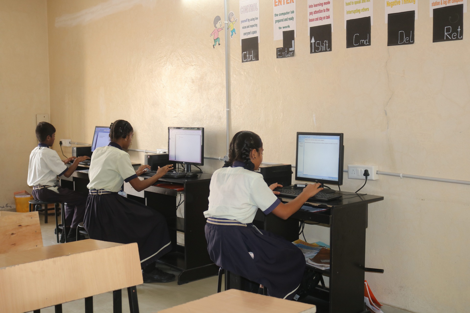 John's Academy students working in the computer lab